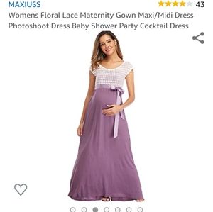 Mauve long maxi maternity dress